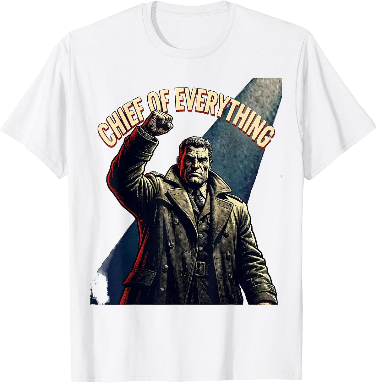 Men's Chief of Everything President Commander Design T-Shirt - White