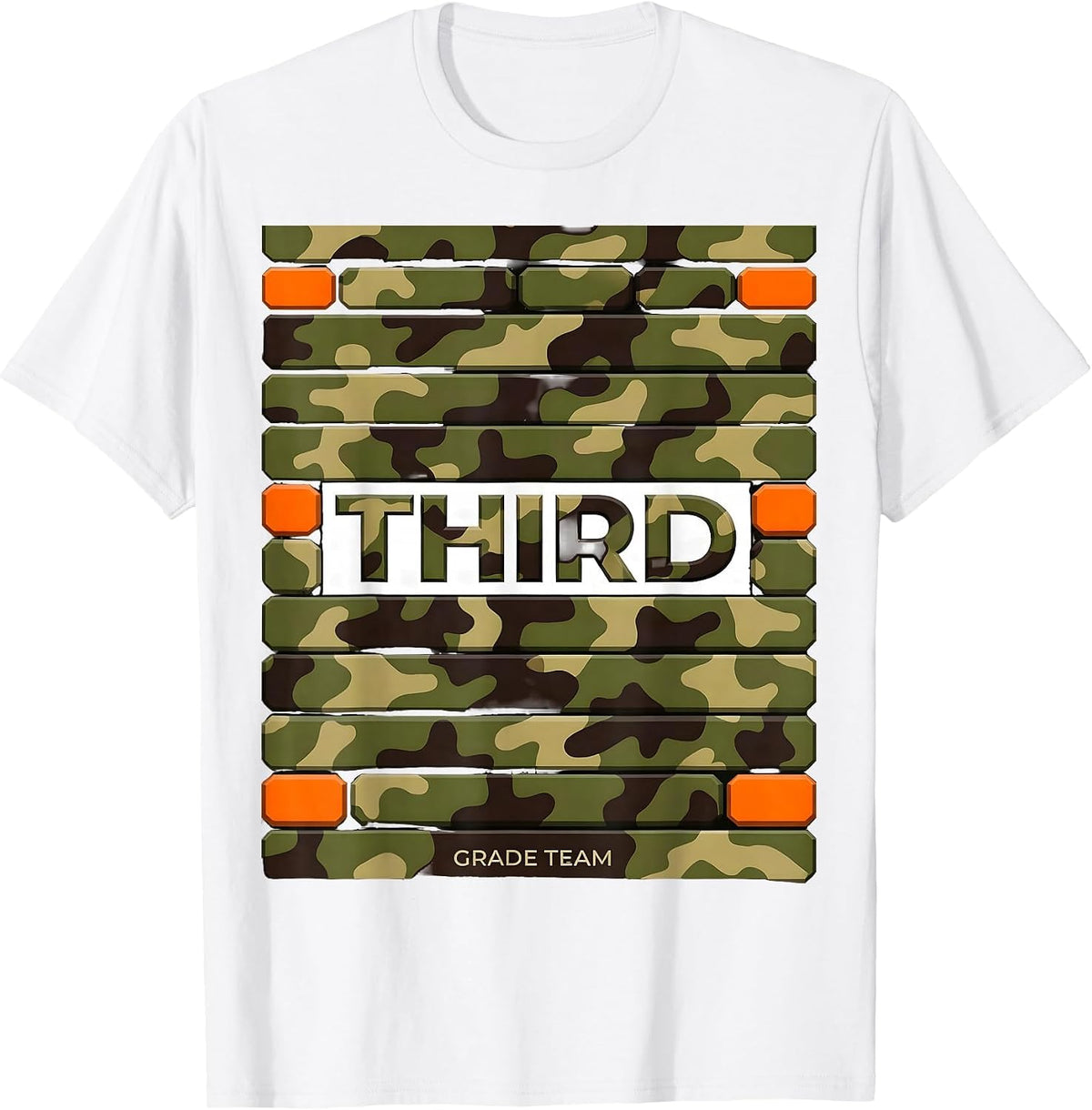 Men's Third Grade Team Camo Teacher Back To School Boys T-Shirt - White