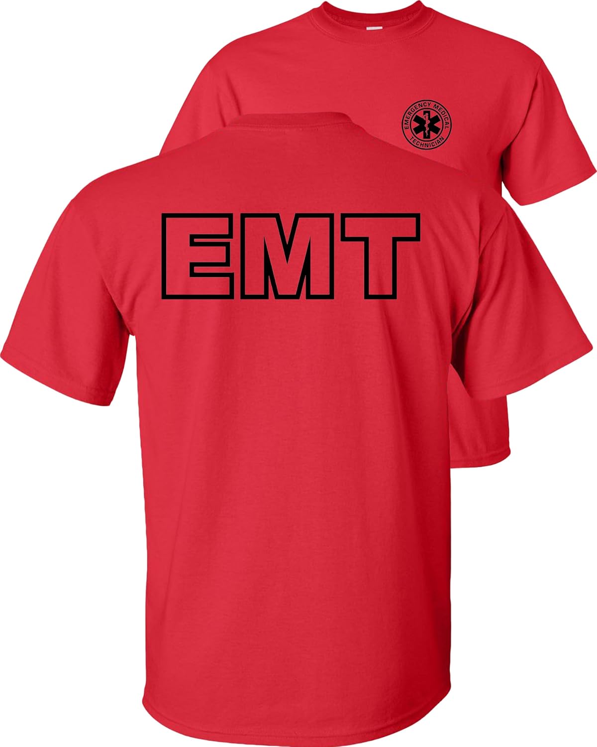 FAIR GAME EMT T-Shirt Emergency Medical Technician-Black Design-Red-3x - As Pictured