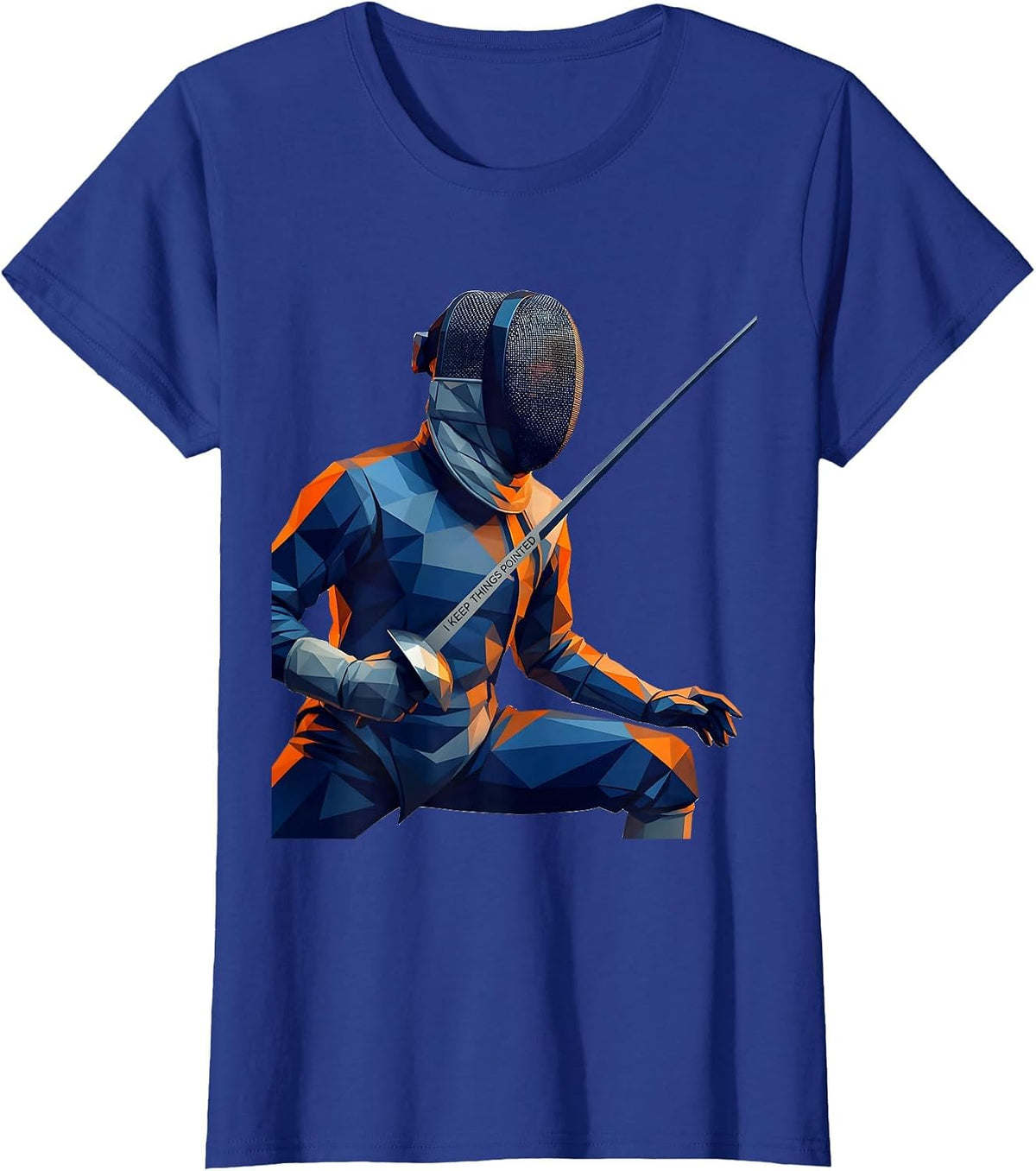 Women's I Keep Things Pointed Funny Fencing Sport Fan Humor T-Shirt - Royal Blue