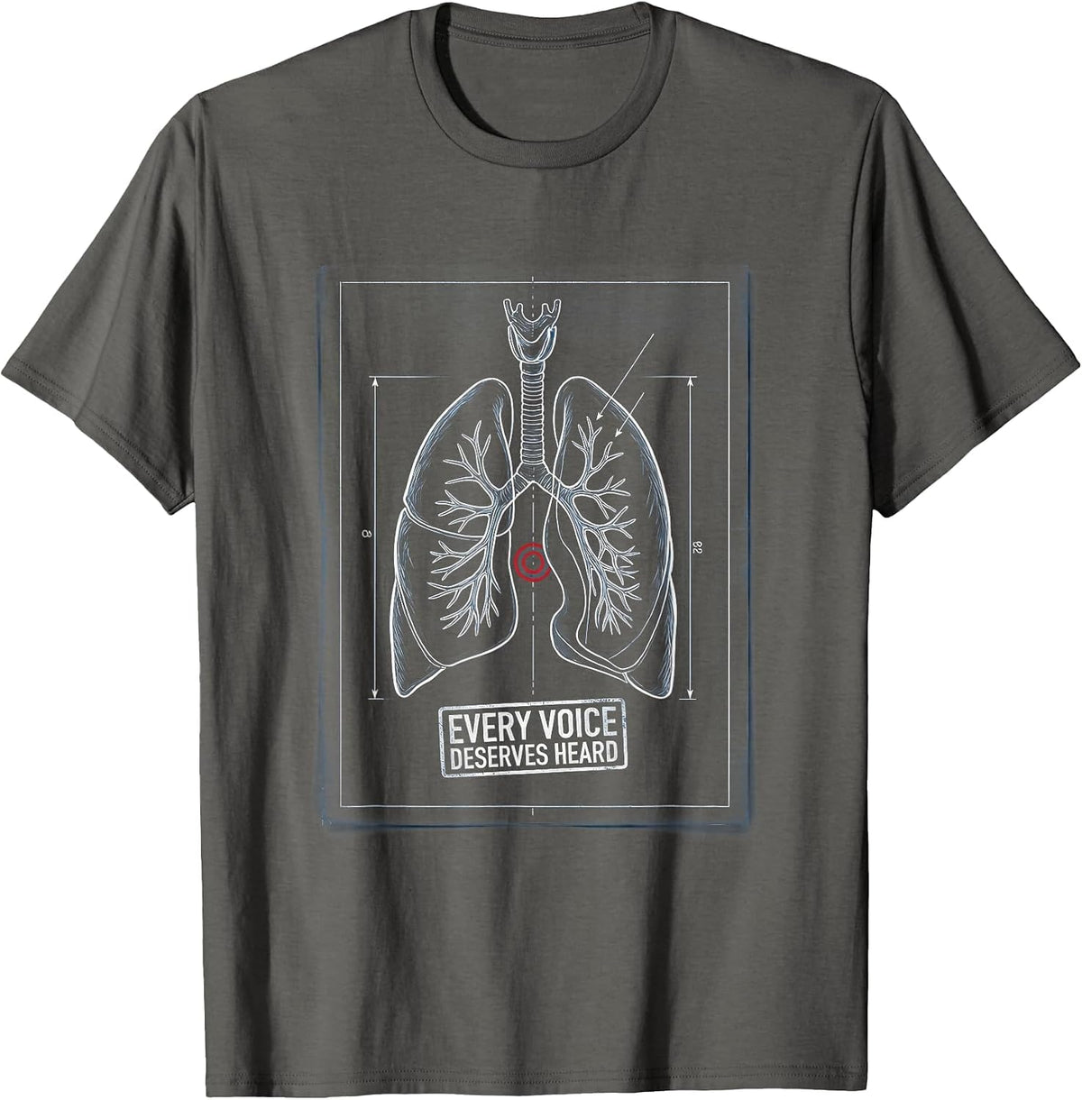 Every Voice Deserves Heard Speech Therapy Design T-Shirt - Asphalt Grey