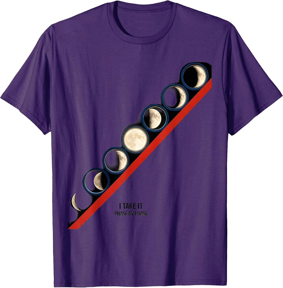 I Take It Phase By Phase Bauhaus Modernist Astronomy Science T-Shirt - Purple