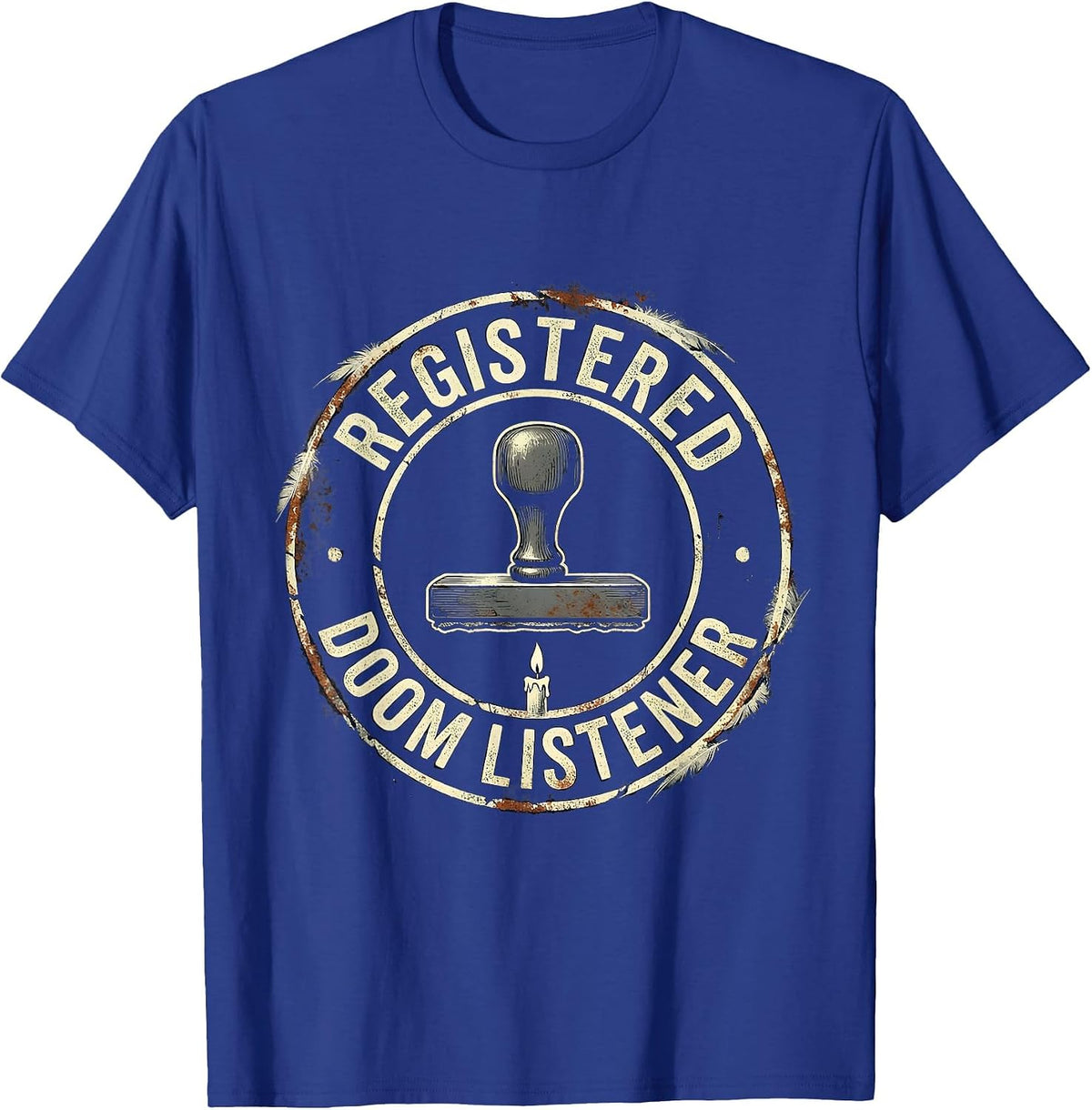 Registered Doom Listener Funny Heavy Metal Music Metalhead T-Shirt - Royal Blue