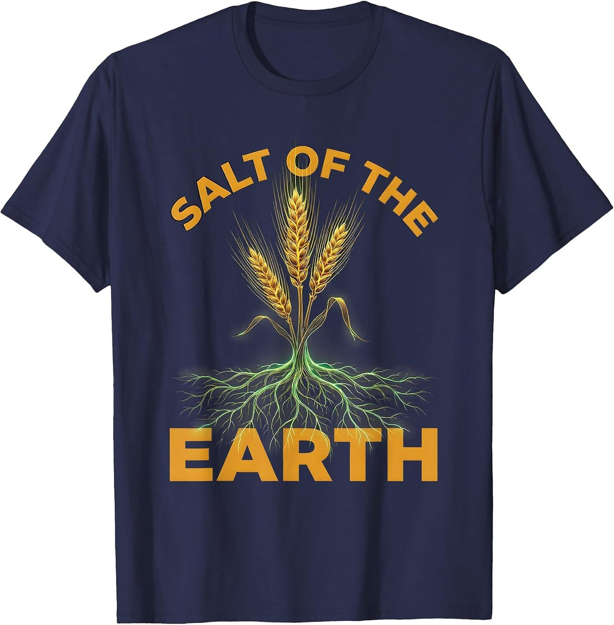 Salt of the Earth Hardworking Peasant Design T-Shirt - Navy Blue