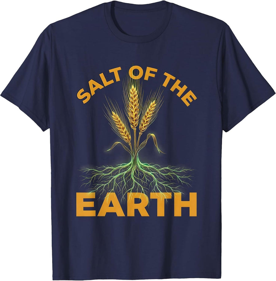 Salt of the Earth Hardworking Peasant Design T-Shirt - Navy Blue