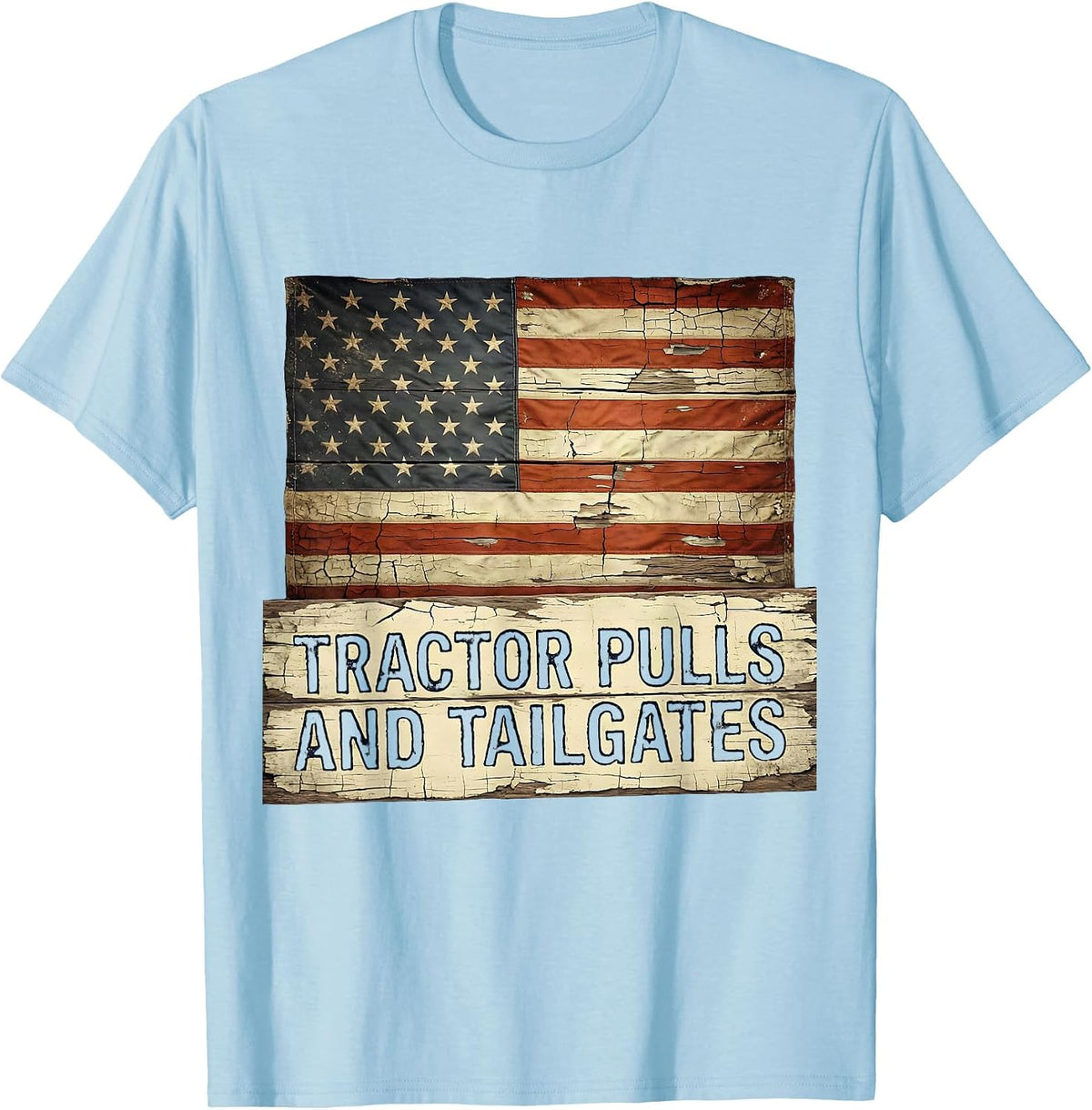 Men's Tractor Pulls and Tailgates Country Life Design T-Shirt - Baby Blue