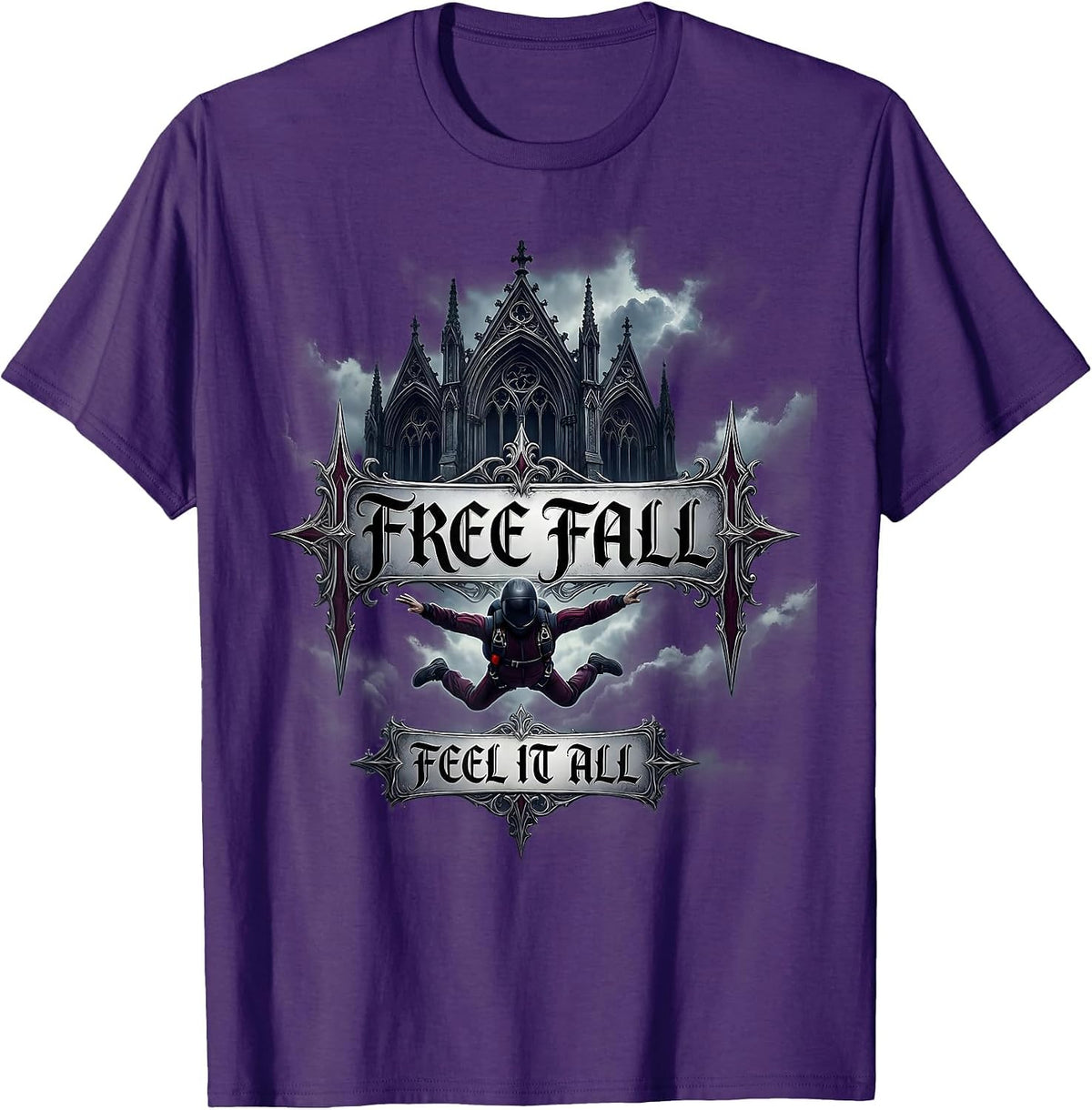 Free Fall Feel It All Autumn Season Design T-Shirt - Purple