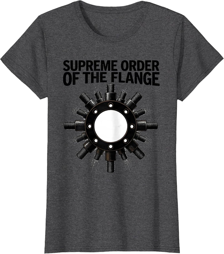 Women's Supreme Order of the Flange Funny Plumber Pipefitter Trade T-Shirt - Dark Heather Grey