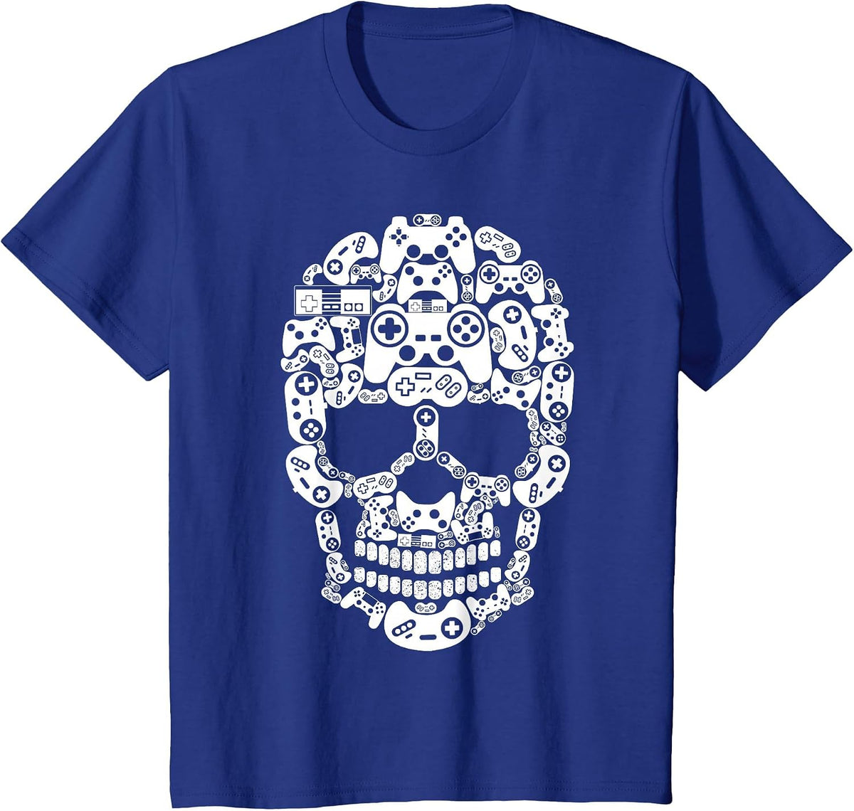 Halloween Skeleton Skull Gamer Boys Men Controller Gaming T-Shirt - Royal Blue