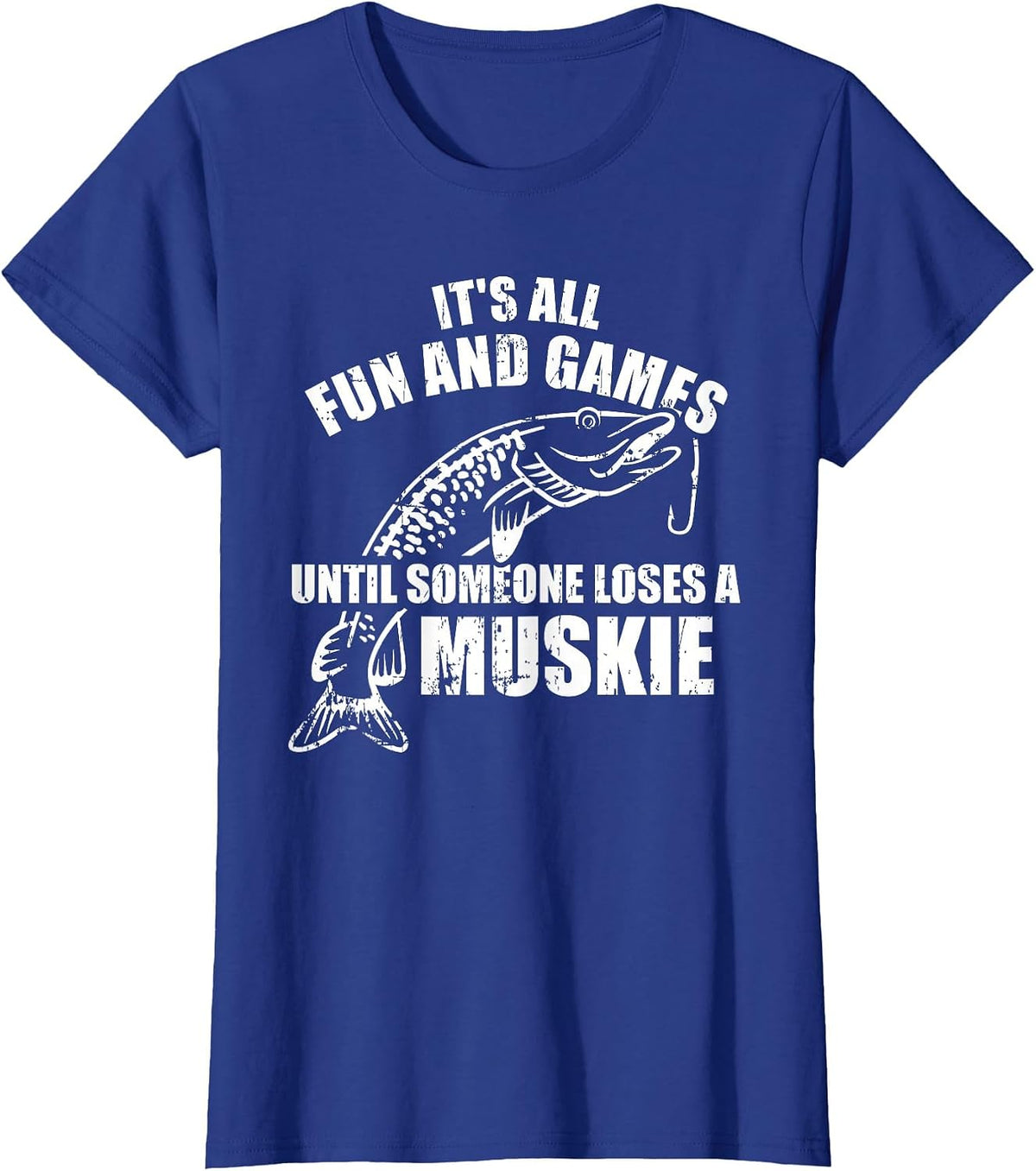 Pike Fishing Muskie T-Shirt - Royal Blue