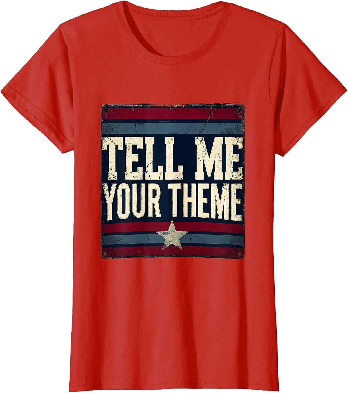 Tell Me Your Theme English Teacher Design T-Shirt - Red