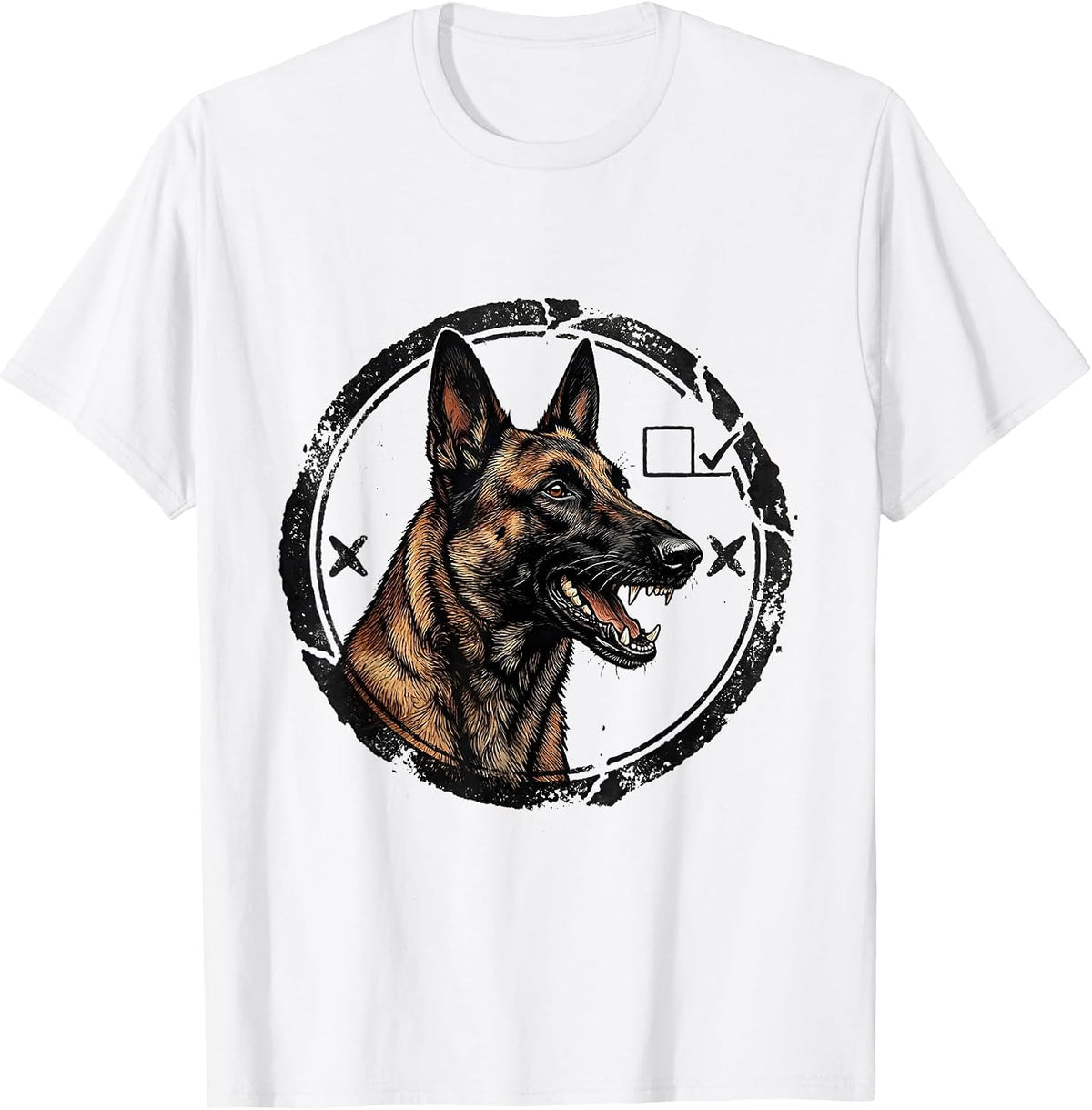 Men's Belgian Malinois Stamp Dog Owner Breed Pride T-Shirt - White