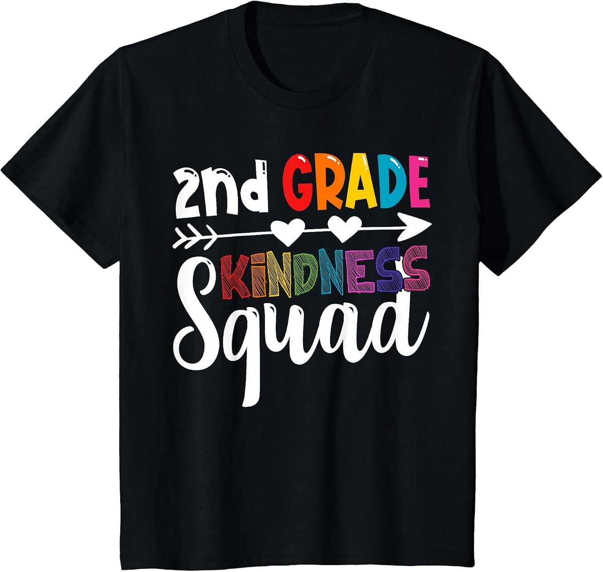 2nd Grade Kindness Squad Second Grade Teacher Anti-Bullying T-Shirt - Black