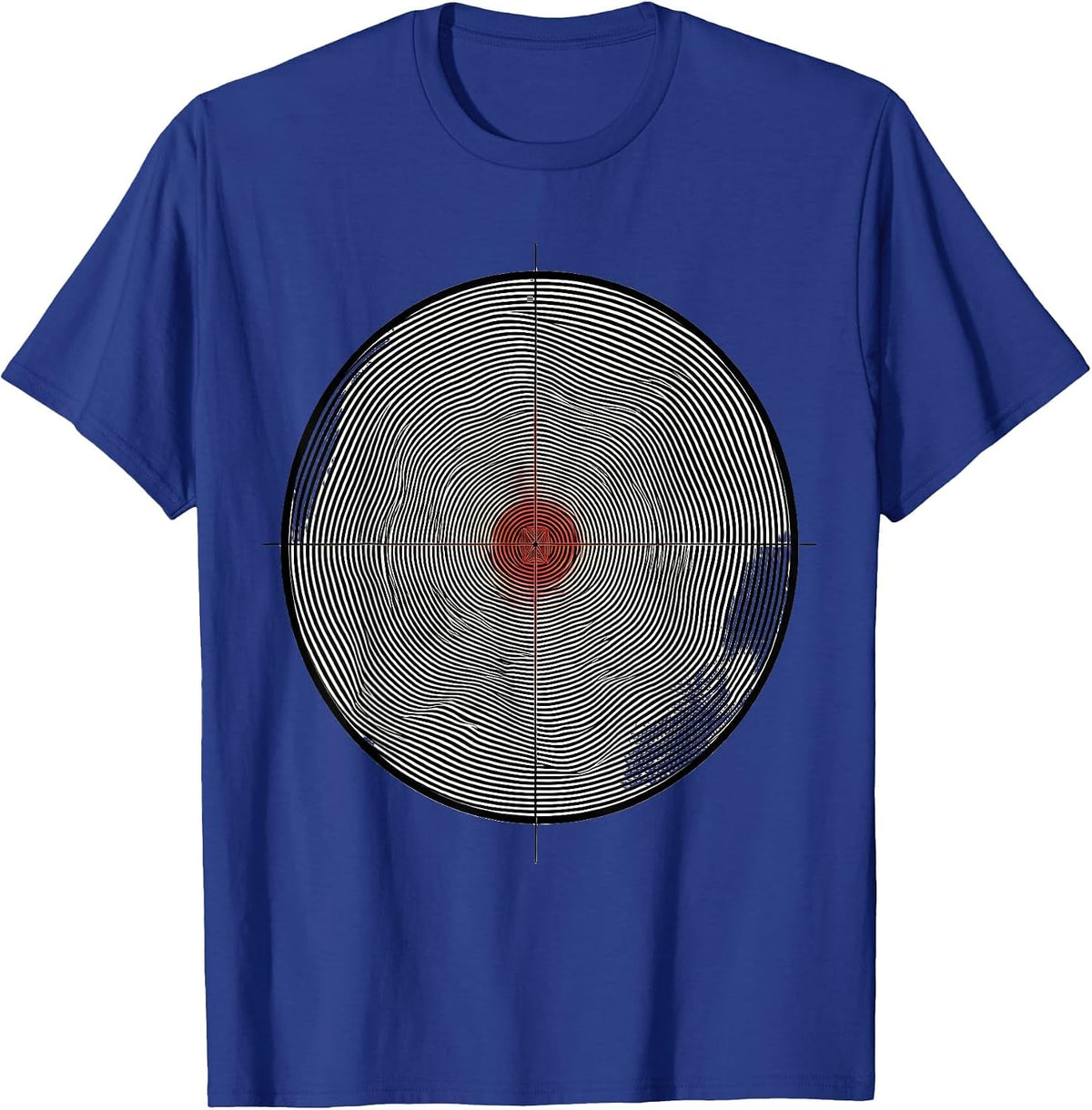 Moiré Target Op Art Shooting Range Humor T-Shirt - Royal Blue