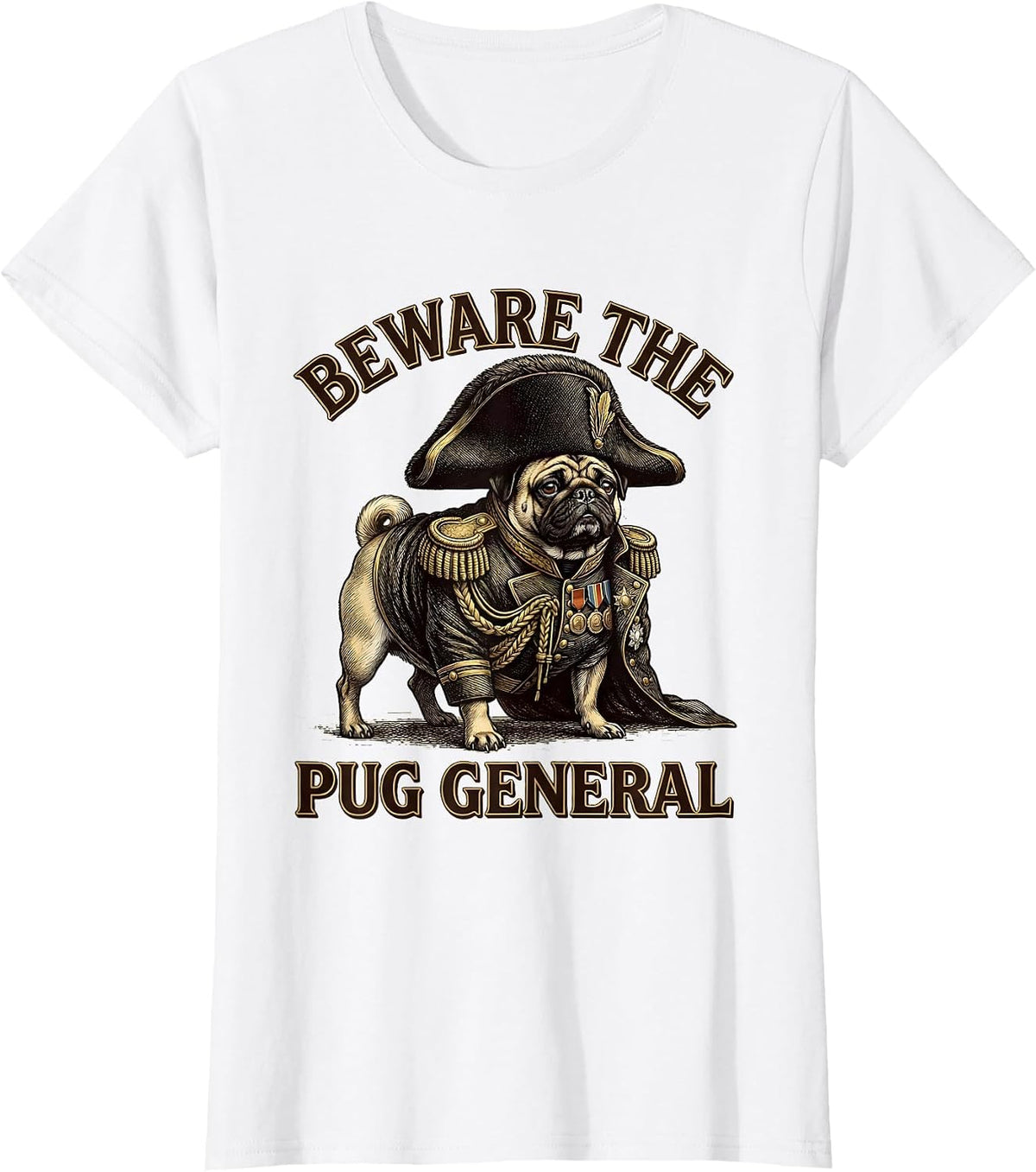Beware The Pug General Funny Pug Lover Dog Owner Humor T-Shirt - White