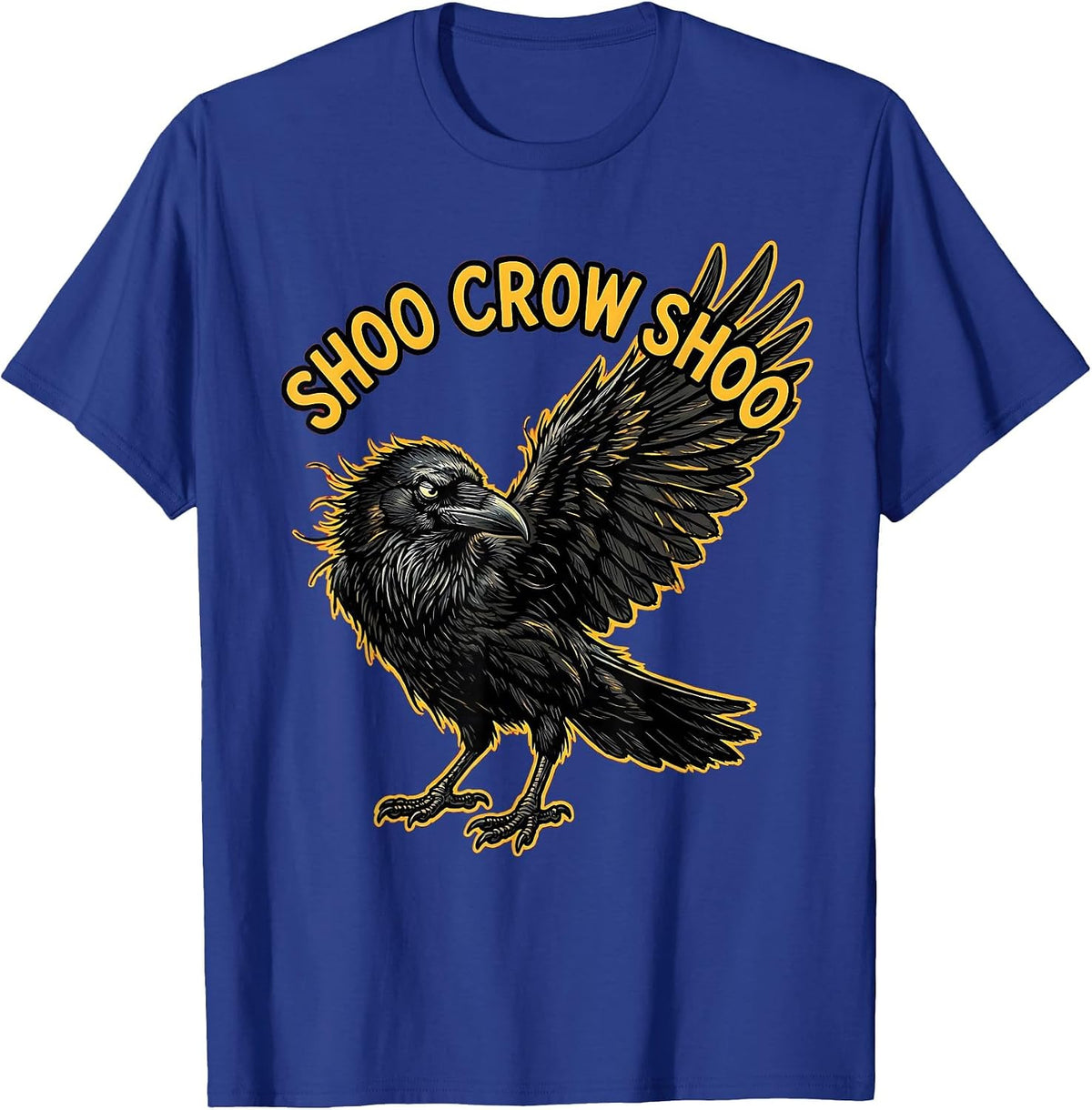 Men's Shoo Crow Shoo Fawk Off Crow Design T-Shirt - Royal Blue