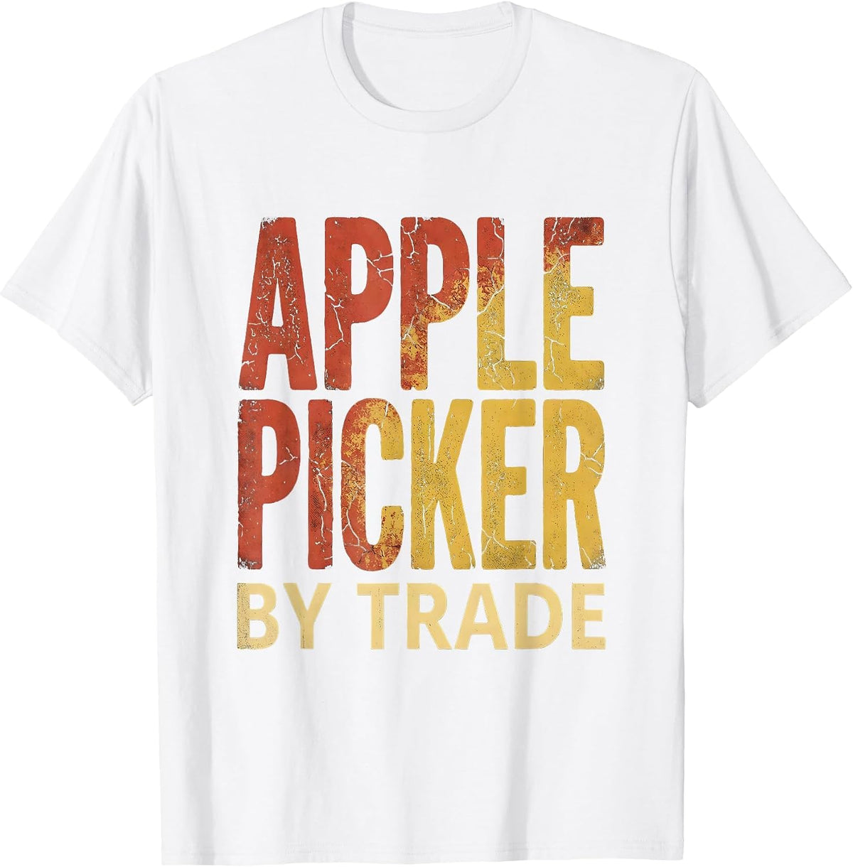 Men's Apple Picker By Trade Orchard Harvest Design T-Shirt - White