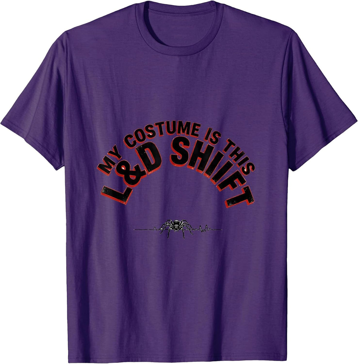 My Costume Is This L&D Shift Funny Halloween Nurse Workwear T-Shirt - Purple
