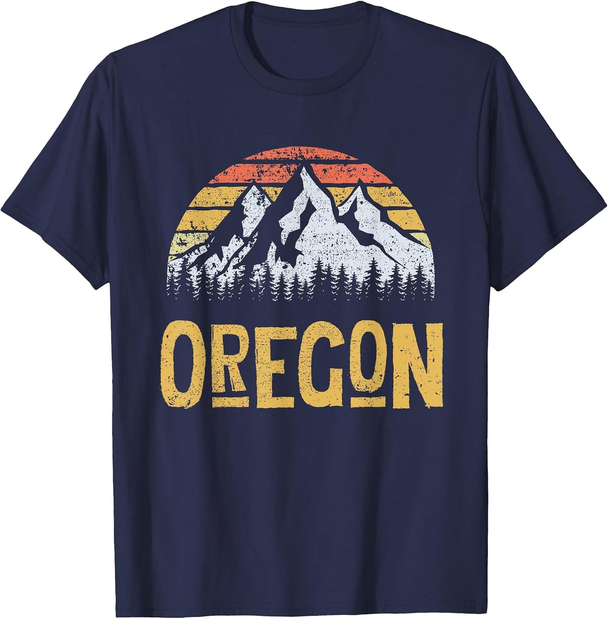 Vintage Retro OR Oregon U.S. Mountain State T-Shirt T-Shirt - Navy Blue