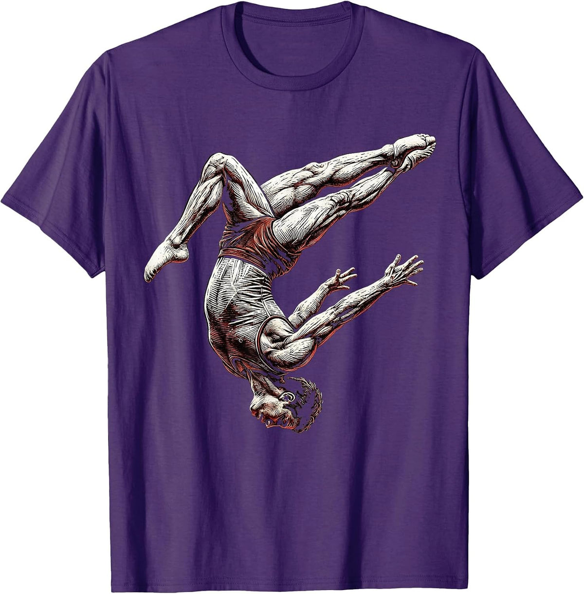 Gymnast Backflip Aerial Art Gymnastics Design T-Shirt - Purple