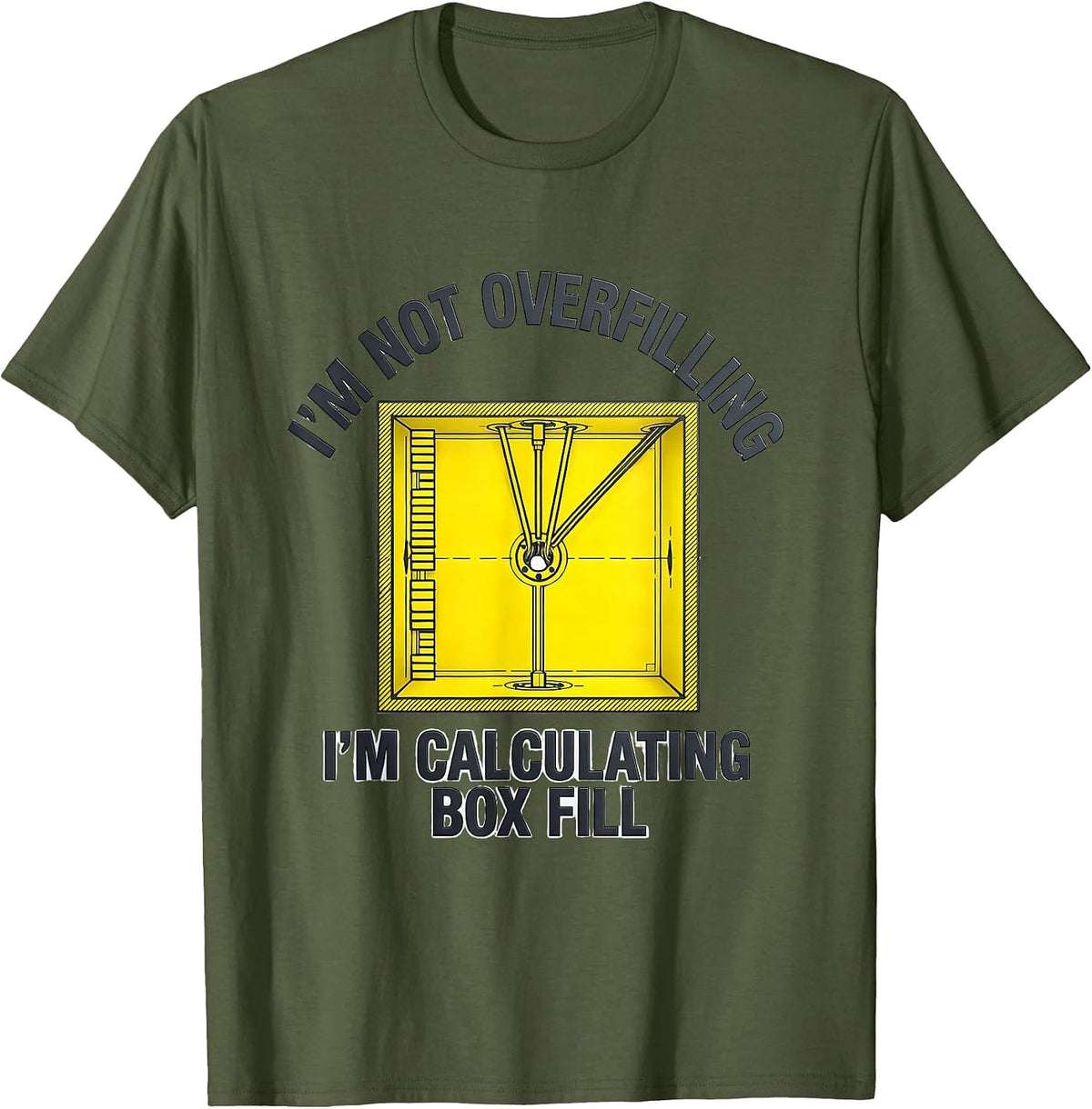 I'm Not Overfilling, I'm Calculating Box Fill Electrician T-Shirt - Olive Green