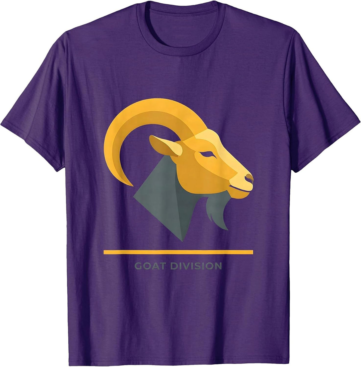 Men's Goat Division Flat Vector Animal Line Art Icon Outline Gift T-Shirt - Purple