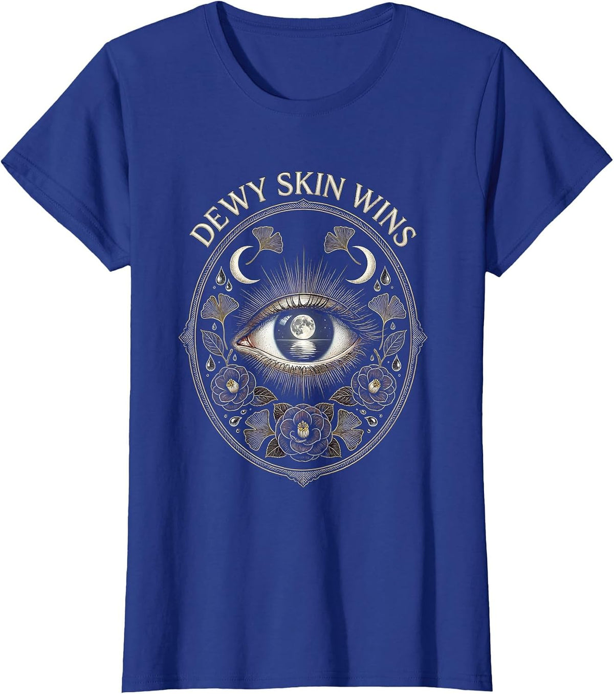 Women's Dewy Skin Wins K-Beauty Skincare Design T-Shirt - Royal Blue