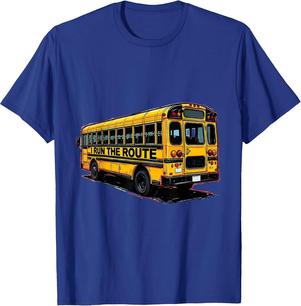 I Run The Route Funny School Bus Driver Toddler Birthday T-Shirt - Royal Blue