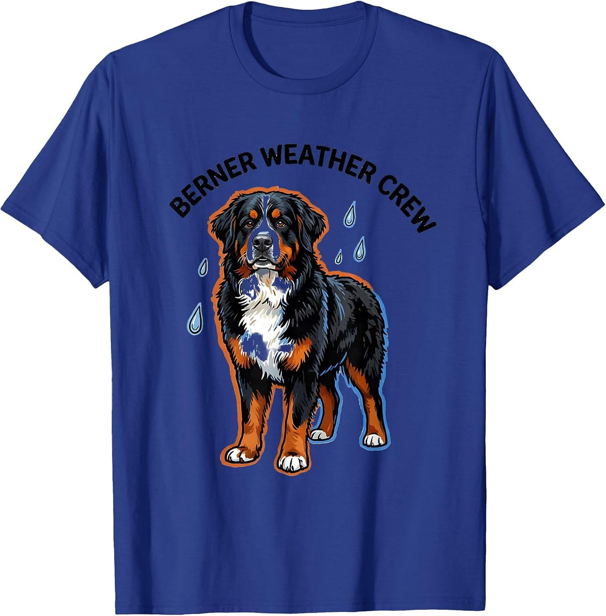 Men's Berner Weather Crew Funny Bernese Mountain Dog Owner Breed T-Shirt - Royal Blue