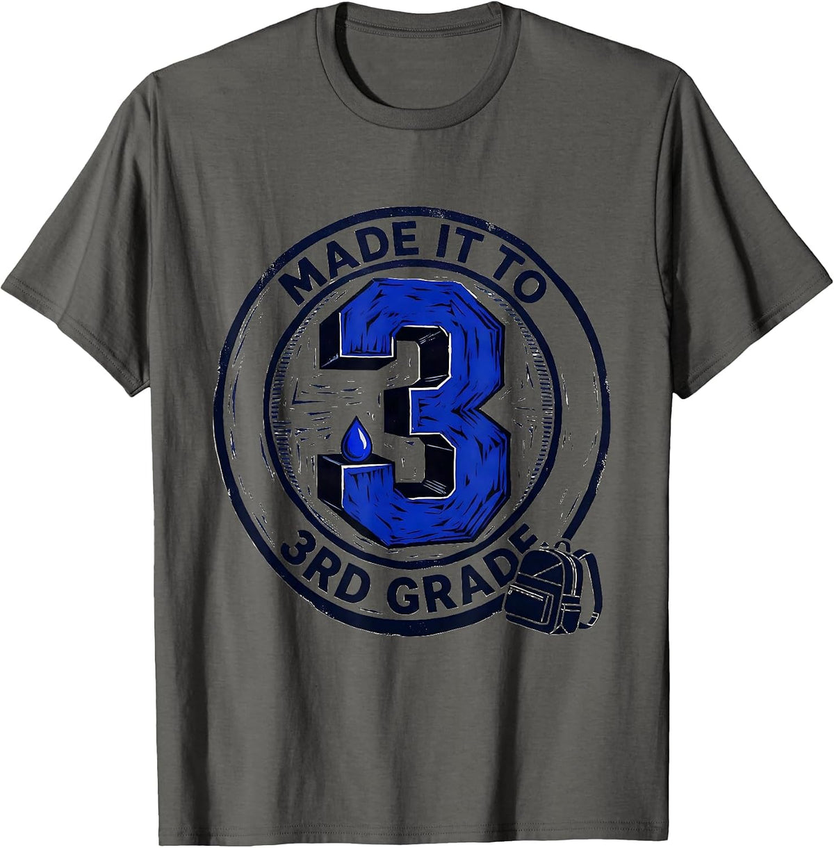 Made It To 3rd Grade Groovy Back To School Third Grade T-Shirt - Asphalt Grey