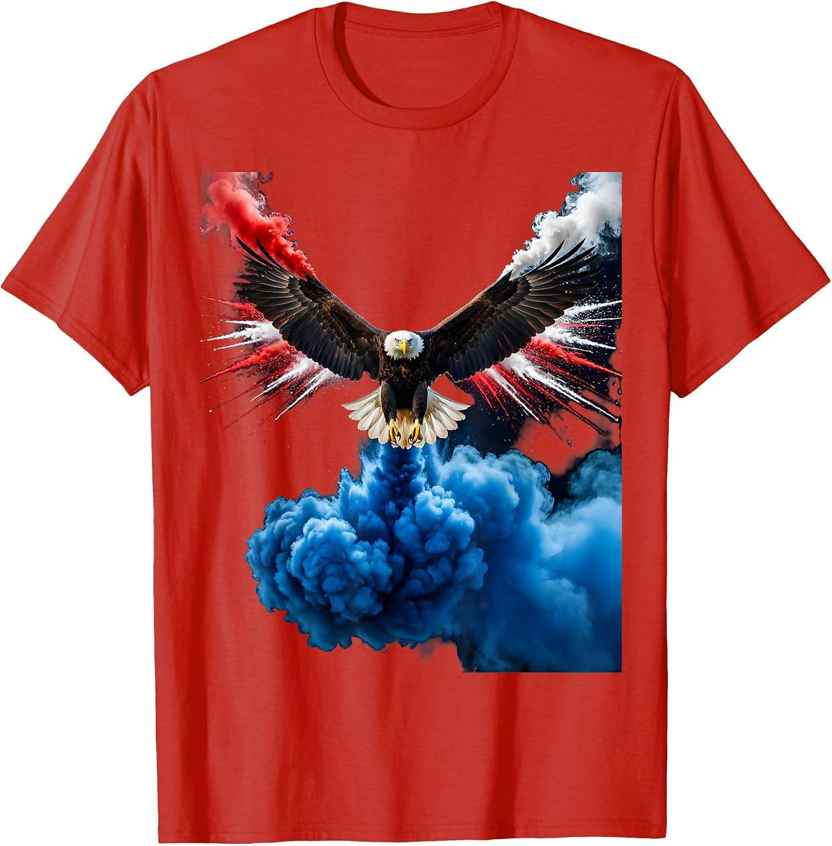 Men's Bald Eagle 250th Anniversary USA Patriotic Tee T-Shirt - Red