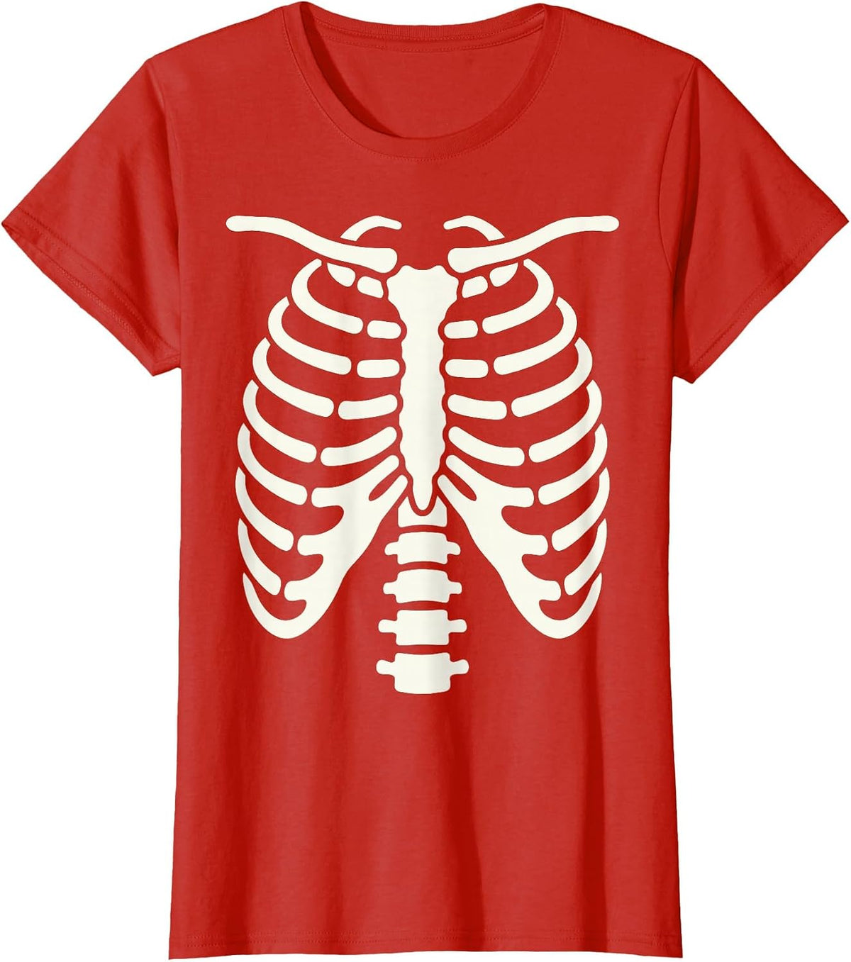 Skeleton Body Halloween Costume Bones Radiology Tech T-Shirt - Red