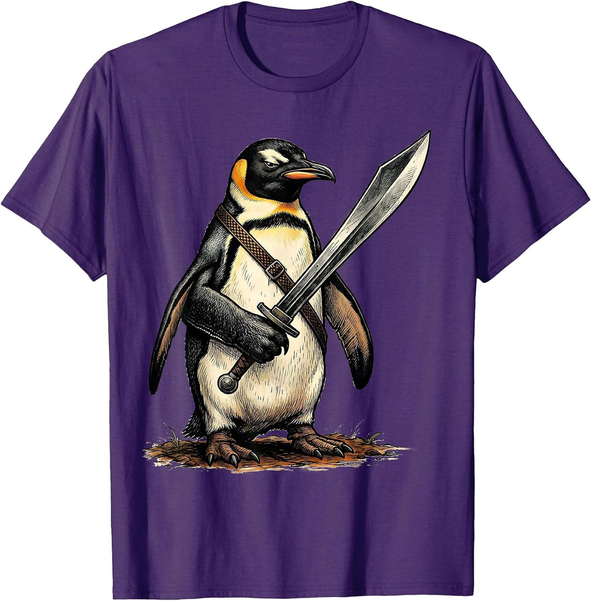 Flight Was Never An Option Tactical Penguin Funny Bird Meme T-Shirt - Purple