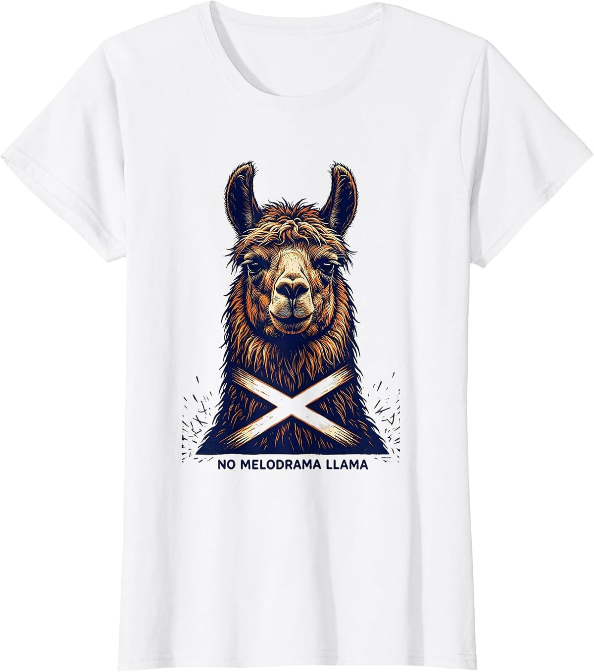 Women's No Melodrama Llama Funny Llama Lover Animal Humor T-Shirt - White