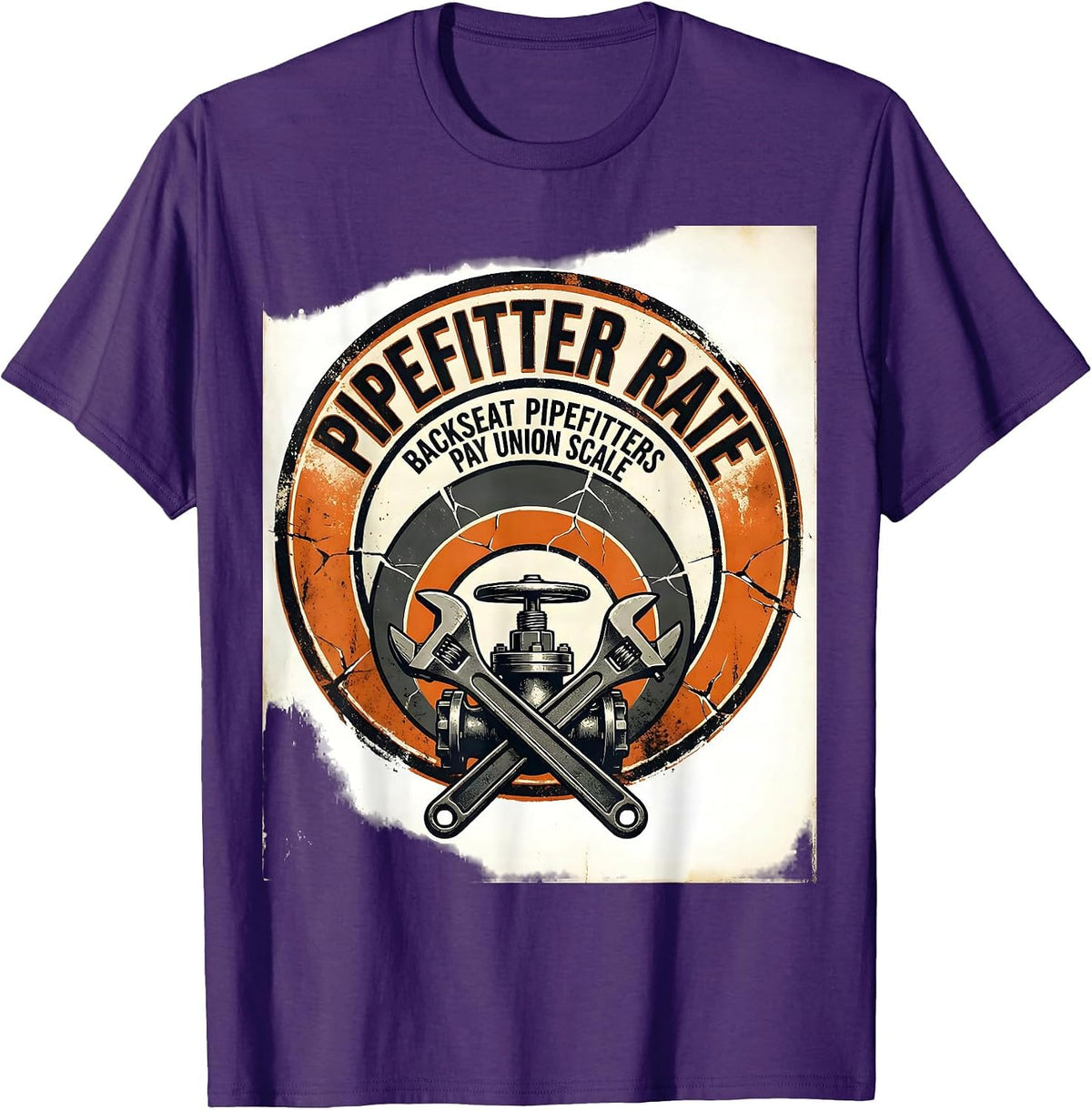 Pipefitter Rate: Backseat Pipefitters Pay Union Scale T-Shirt - Purple