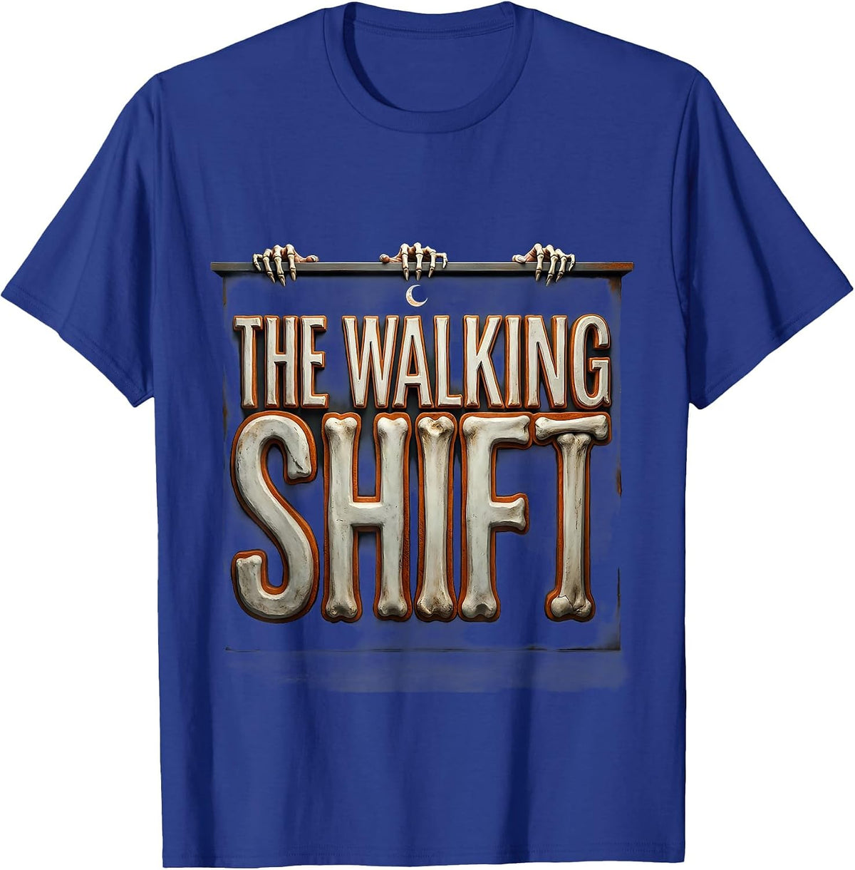 The Walking Shift Bold Pharmacy Tech Halloween Humor T-Shirt - Royal Blue