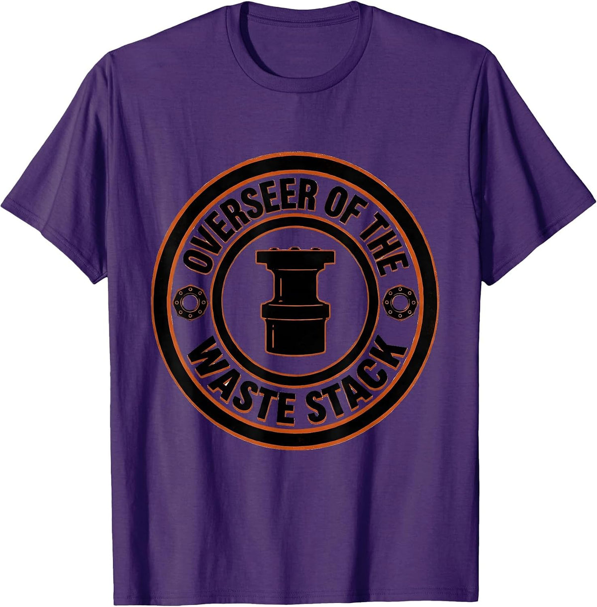 Men's Overseer of the Waste Stack Funny Plumber Pipefitter Dad T-Shirt - Purple
