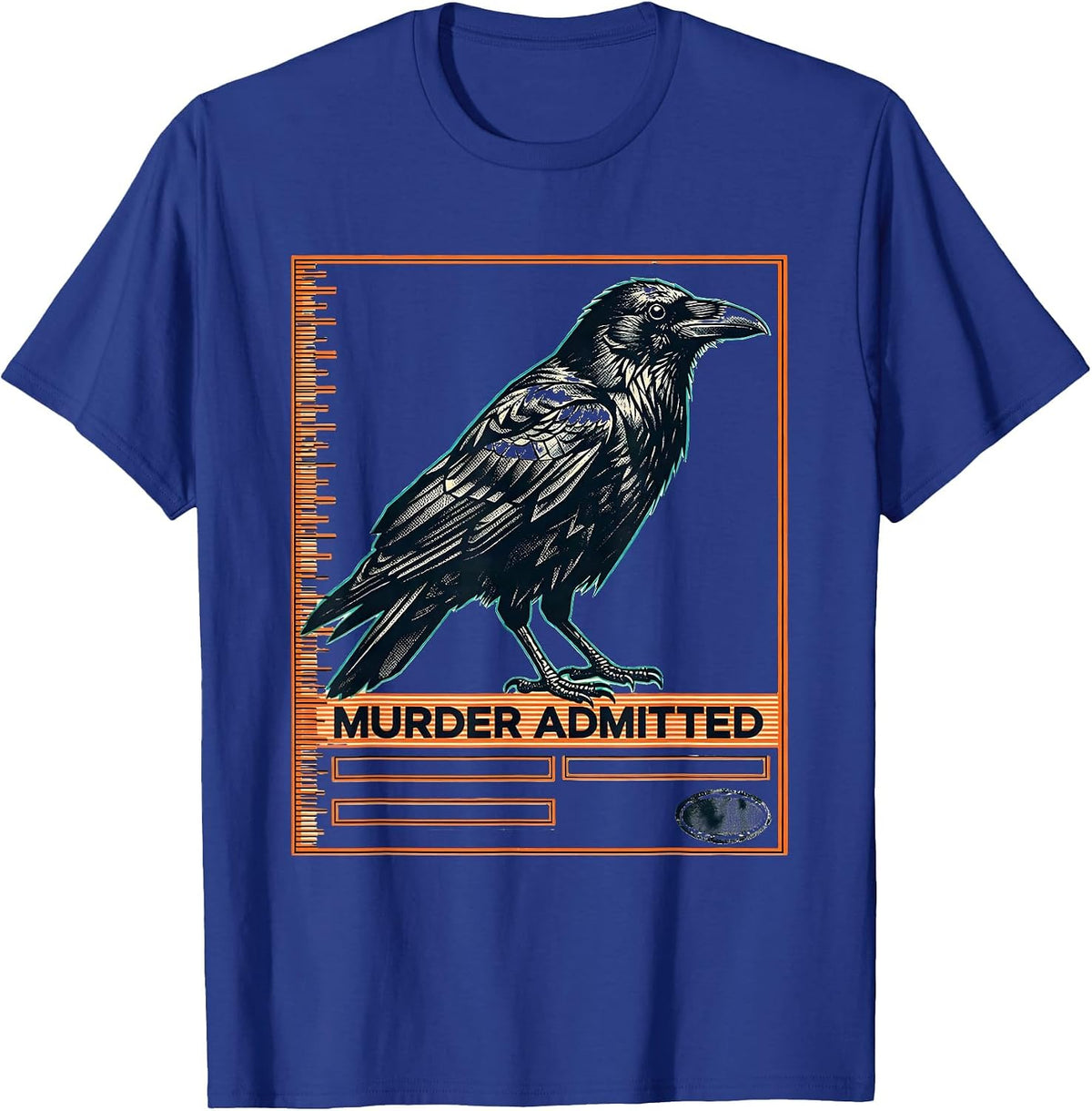 Men's Murder Admitted Gothic Raven Humor Crow Lover Literary Pun T-Shirt - Royal Blue