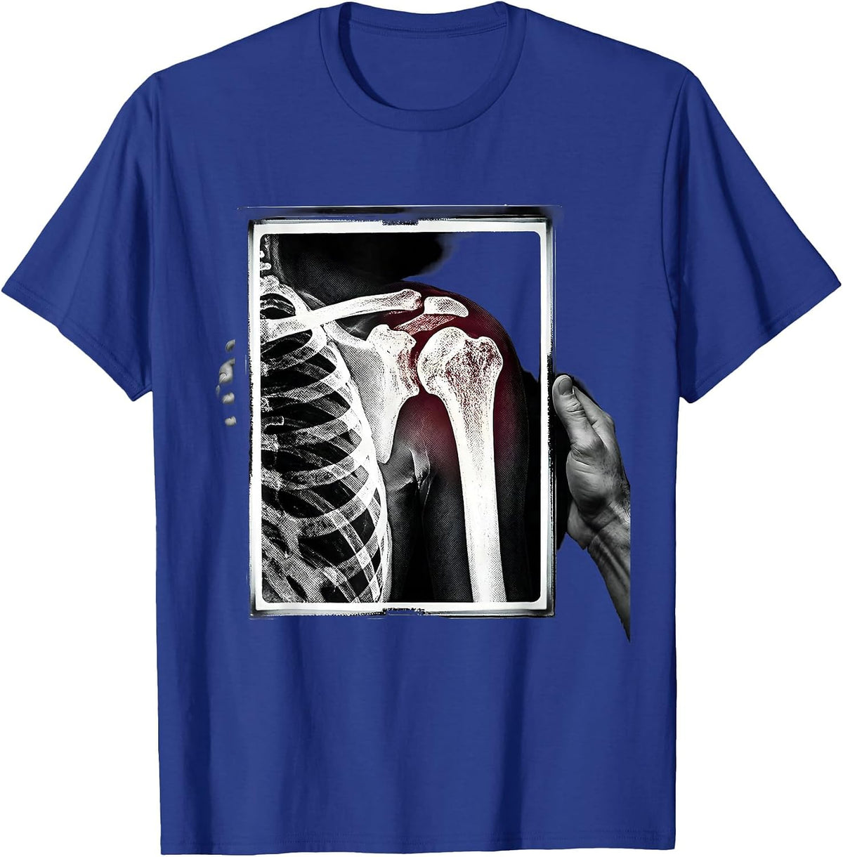 Men's Radiographic Detector Shoulder Joint Radiology Tech Humor T-Shirt - Royal Blue
