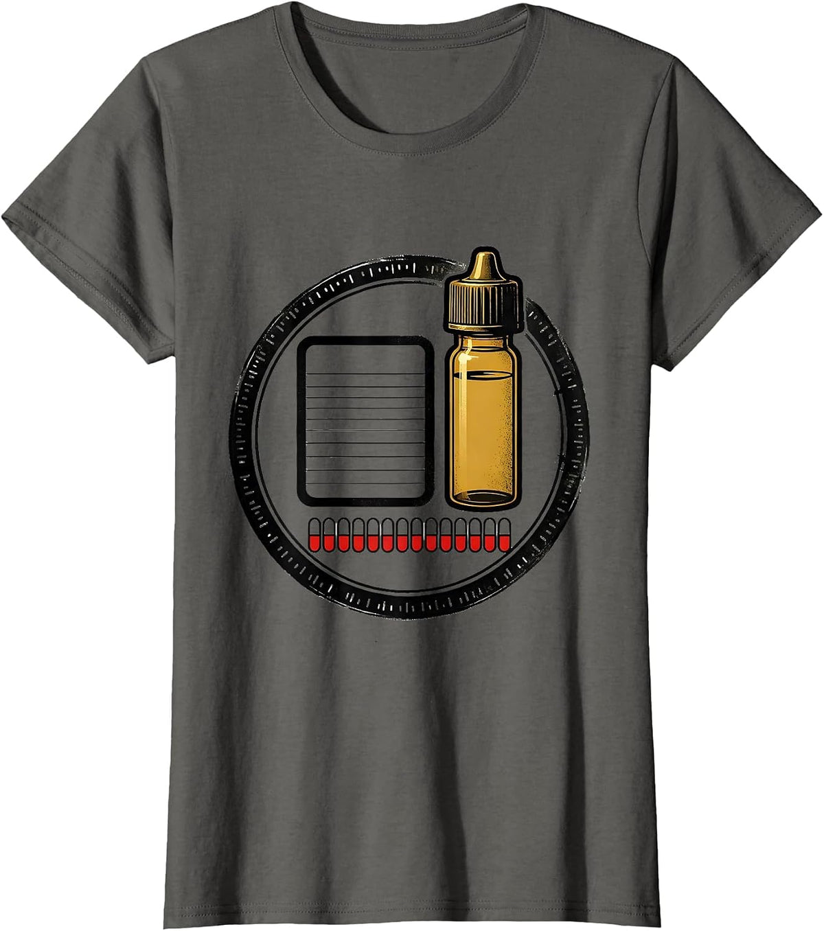 Women's Pharmacy Tech Badge Cute Pastel Humor T-Shirt - Asphalt Grey