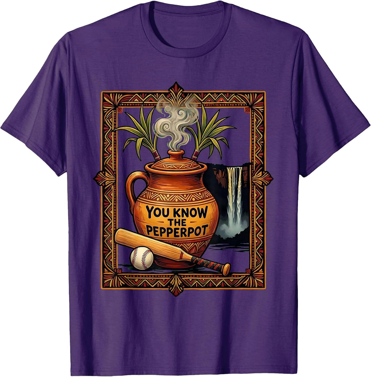 You Know The Pepperpot Folk Art Guyanese National Pride T-Shirt - Purple