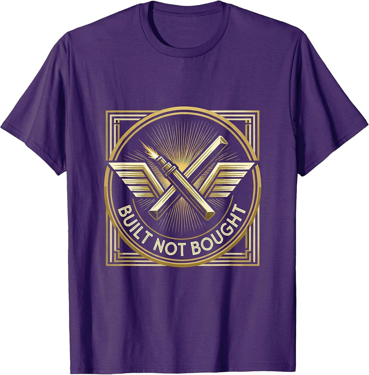 Built Not Bought Welding Graphic Design T-Shirt - Purple