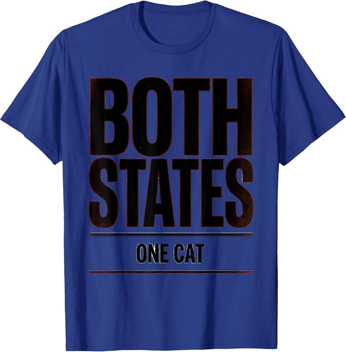Men's Both States One Cat Funny Quantum Physics Science Geek Gift T-Shirt - Royal Blue