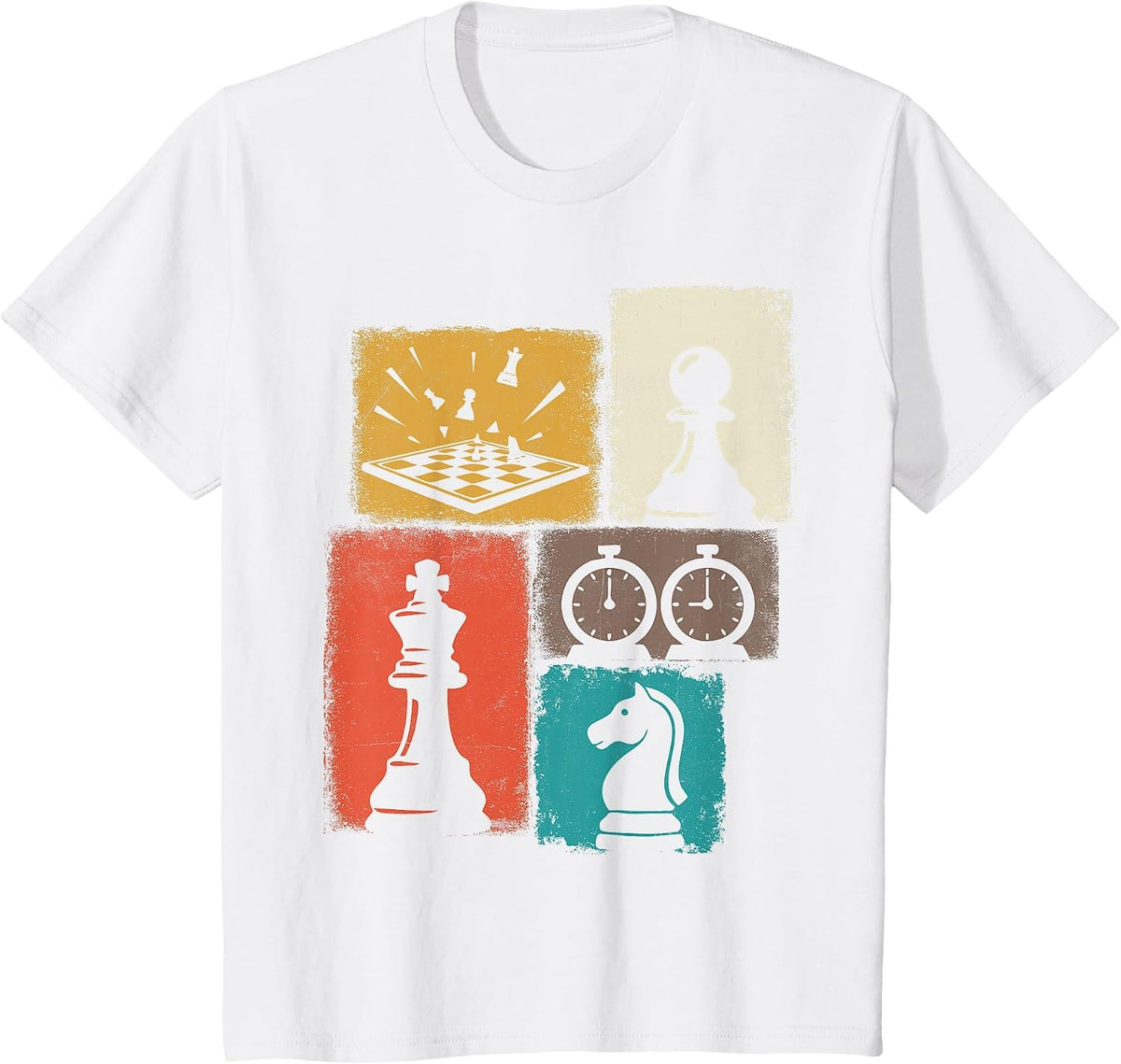 Chess Vintage Collage Player Grandmaster Board Gamer T-Shirt - White