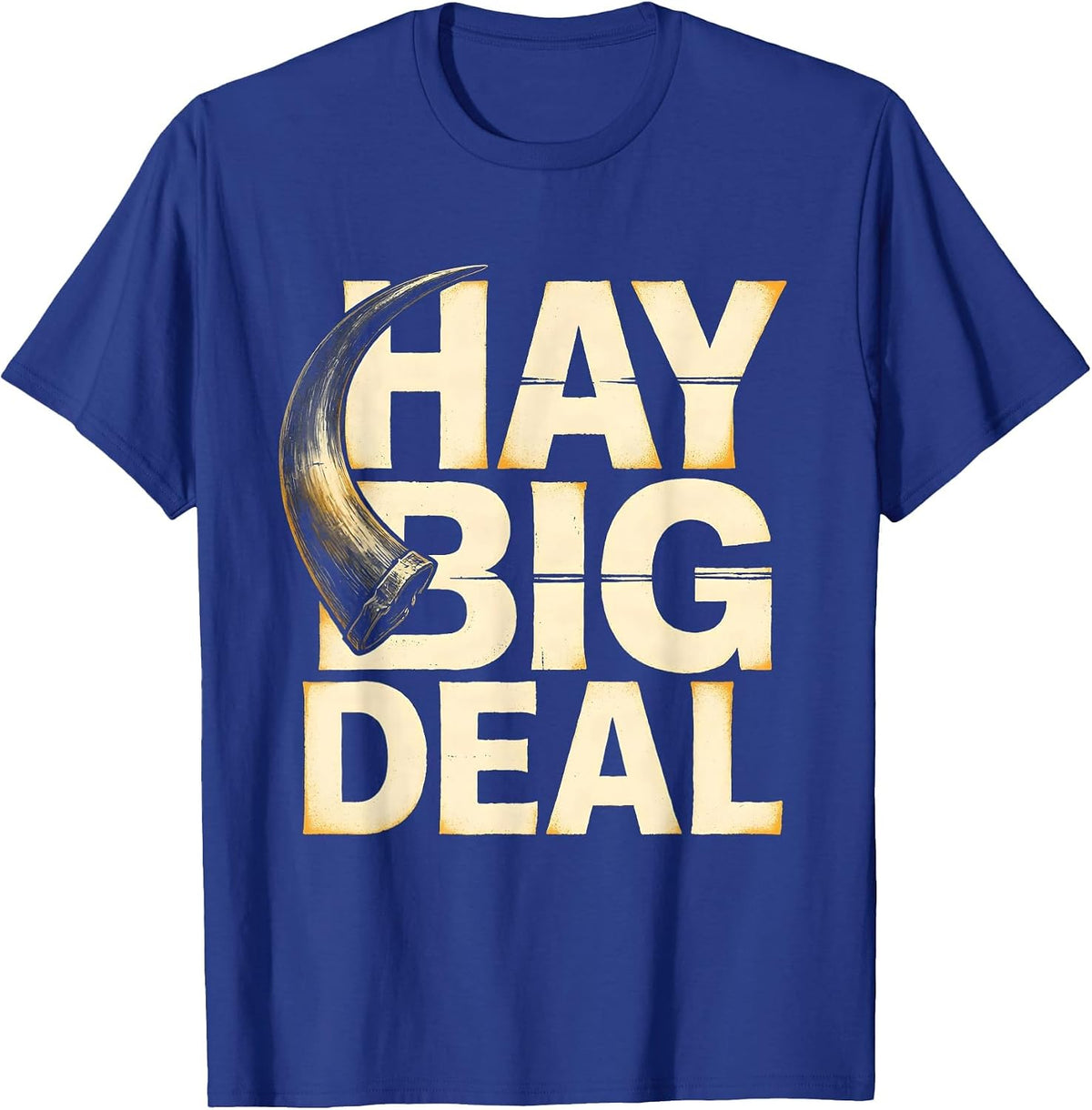 Hay Big Deal Funny Highland Cow Farm Humor T-Shirt - Royal Blue