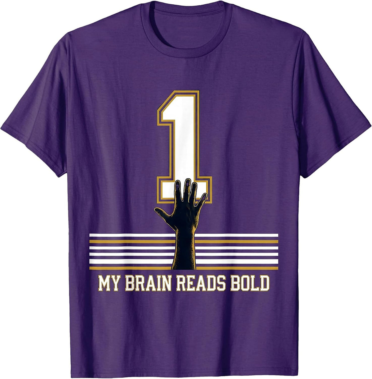 My Brain Reads Bold Dyslexia Awareness Humor School Pride T-Shirt - Purple