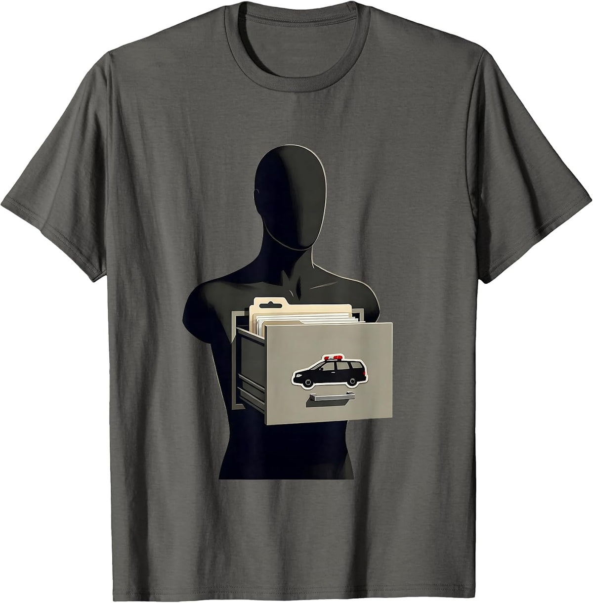 Mannequin Drawer EMS Paramedic Gag Humor T-Shirt - Asphalt Grey