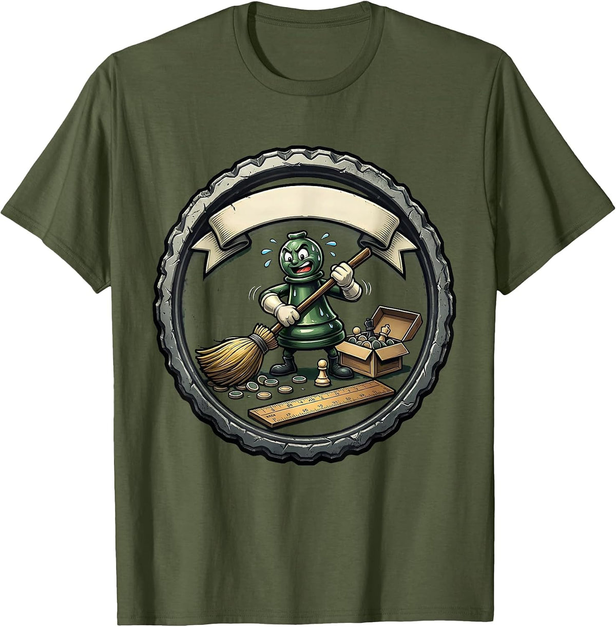 Board Game Night Host Funny Gamer Night Humor T-Shirt - Olive Green