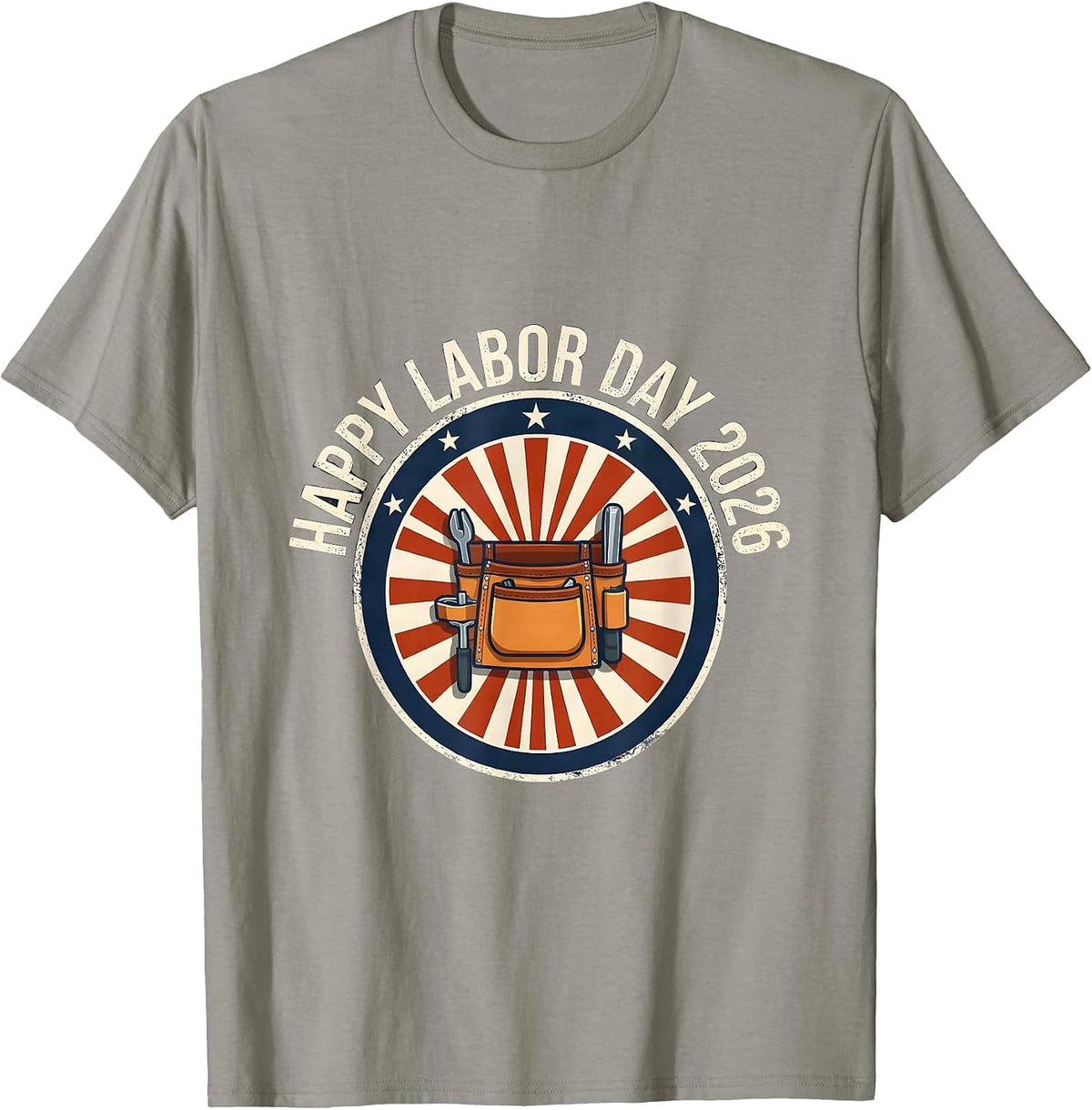 Men's Happy Labor Day 2026 Patriotic Union Worker Pride Gift T-Shirt - Slate Grey
