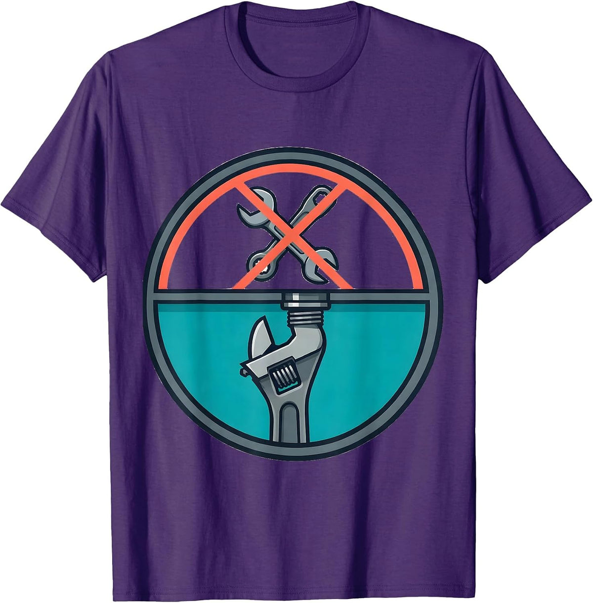 Sealed Pipe Wrench Plumber Dad Trade Humor T-Shirt - Purple